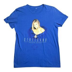 Vintage 2006 Barbra Streisand Tour Tee Blue Rhinestone Graphic Unisex XS